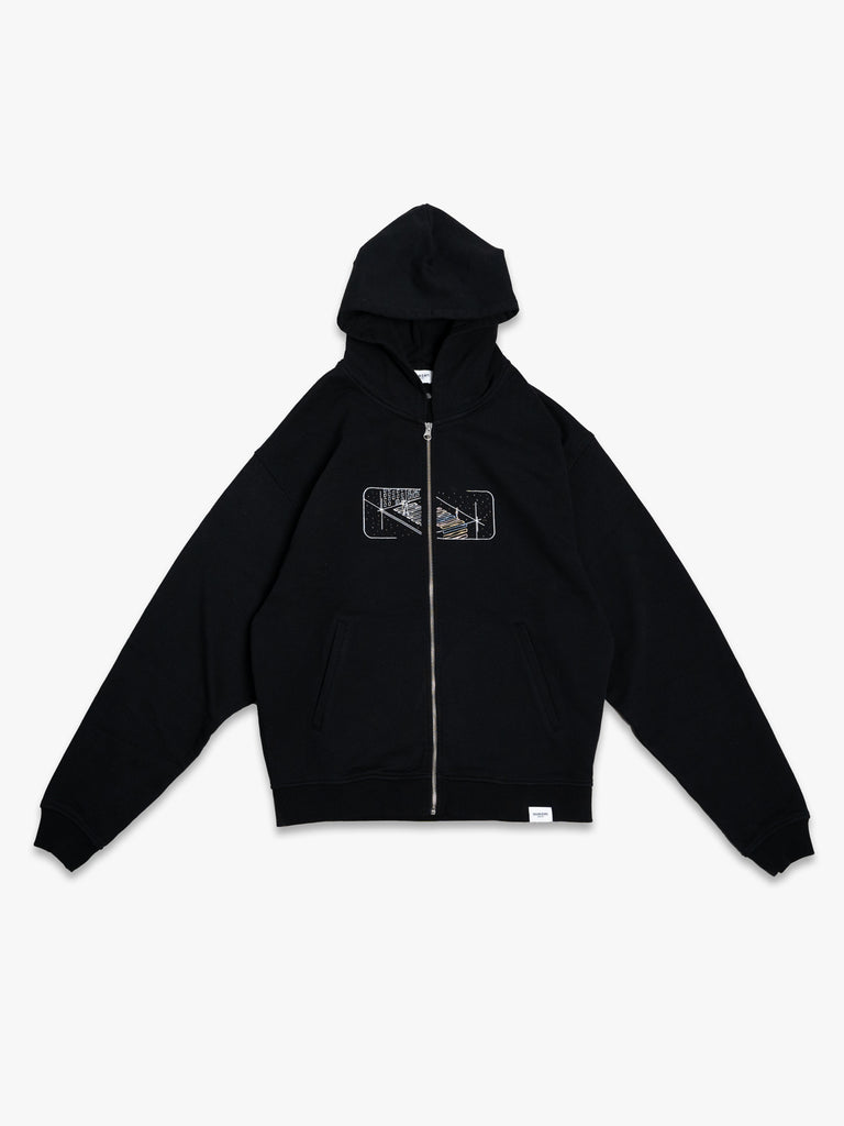 As We Cross the Street | Zip Hoodie Black - maezen