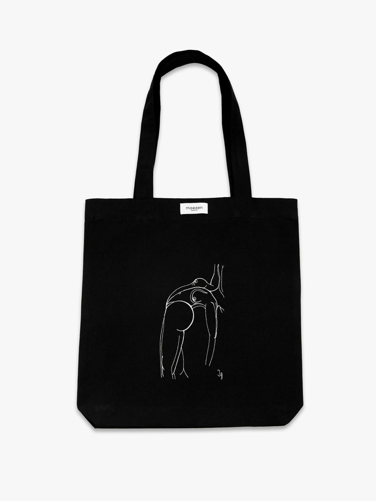 Worn Out - Feet First | Tote Bag BLACK EDITION - maezen